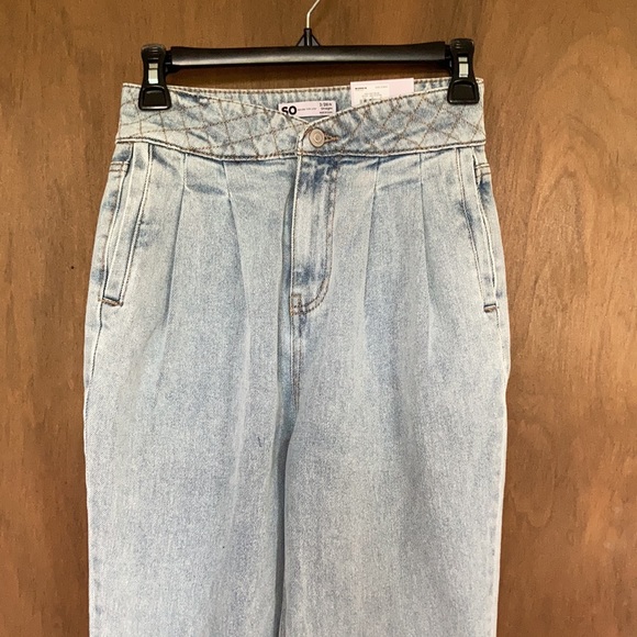 Relisting❌Super highrise straight woven denim jean pant quilted design waistband - Picture 6 of 17